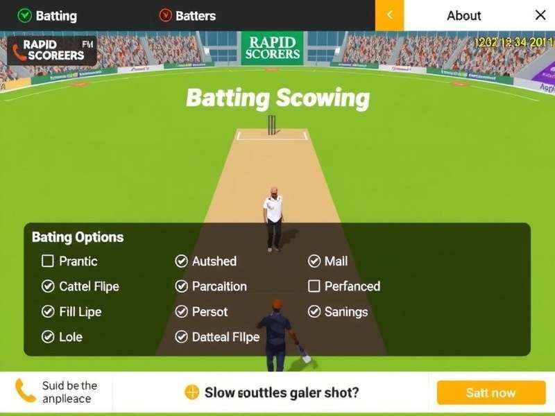 Rapid Scorers interface showing batting options